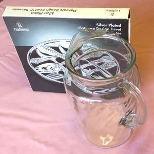 FINAL SALE PRICE Godinger SP Trivet + Glass Pitcher